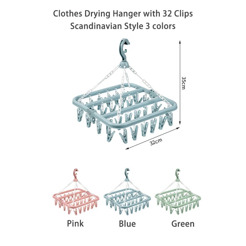 Clothes Drying Hanger with 32  - đánh giá và giá Baby Clothing Hanging Rack